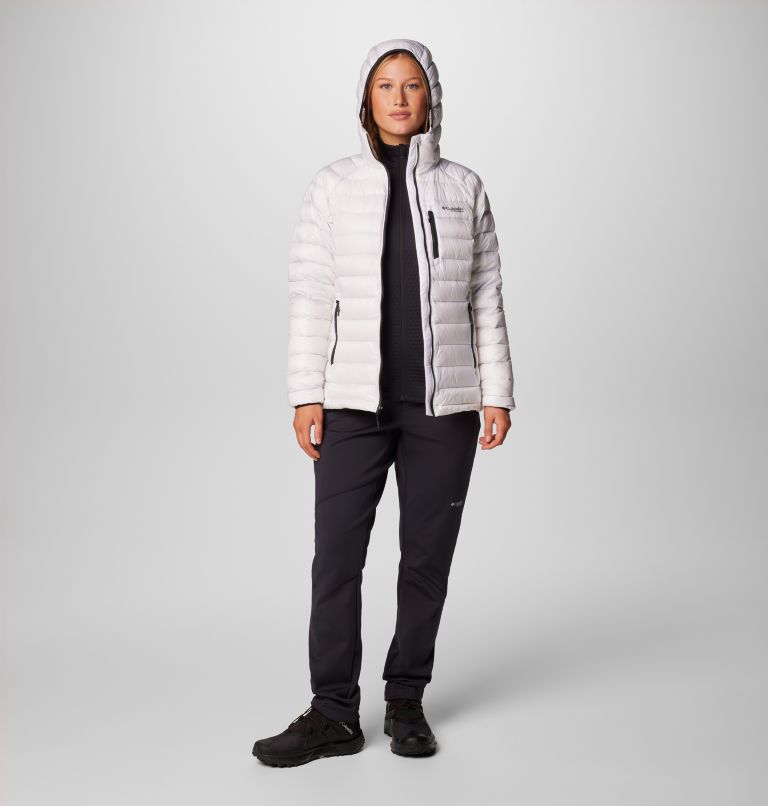 Women's Arctic Crest Down Hooded Jacket, Color: White, image 3