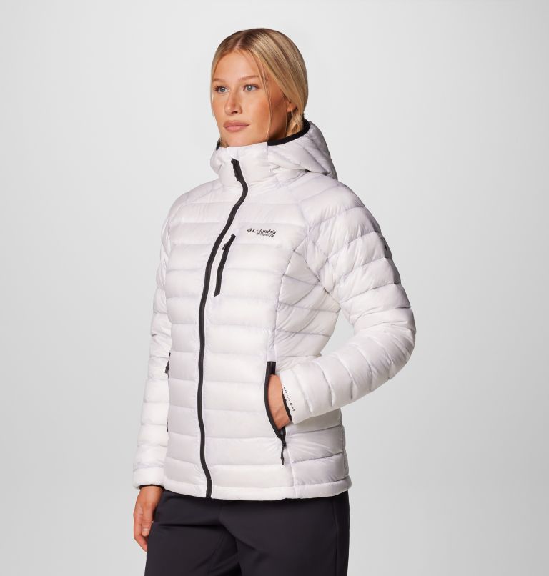 Women's Arctic Crest Down Hooded Jacket, Color: White, image 4