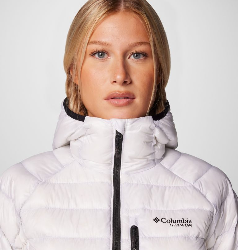 Women's Arctic Crest Down Hooded Jacket, Color: White, image 5