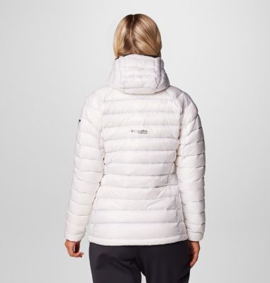 Women's Arctic Crest Down Hooded Jacket, Color: White, image 4