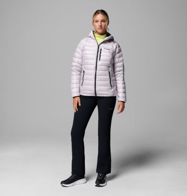 Women's Arctic Crest Down Hooded Jacket, Color: Lavender Pearl, image 4