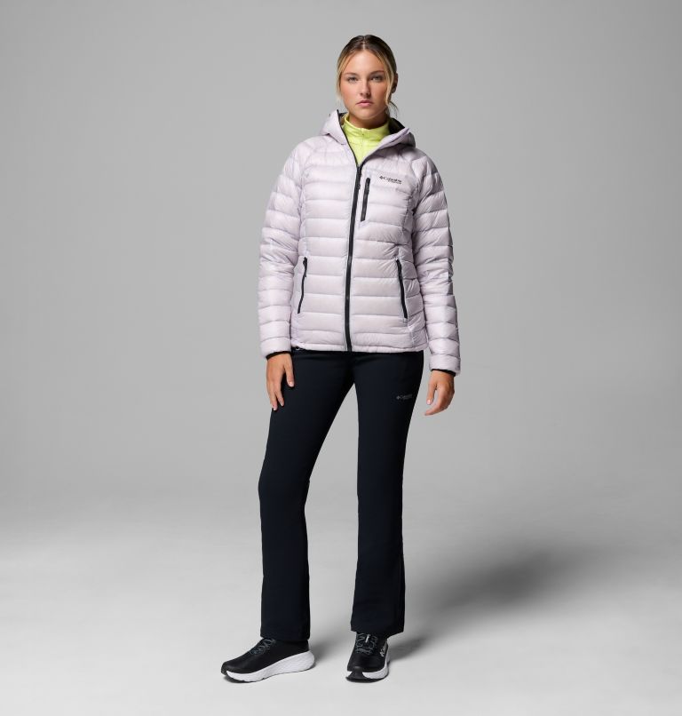 Women's Arctic Crest Down Hooded Jacket, Color: Lavender Pearl, image 2