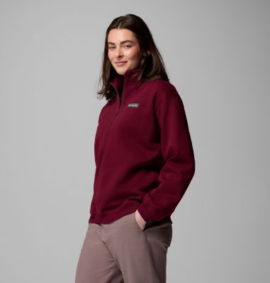Women's Meridian Creek Half Zip Sweatshirt, Color: Rich Wine, image 4