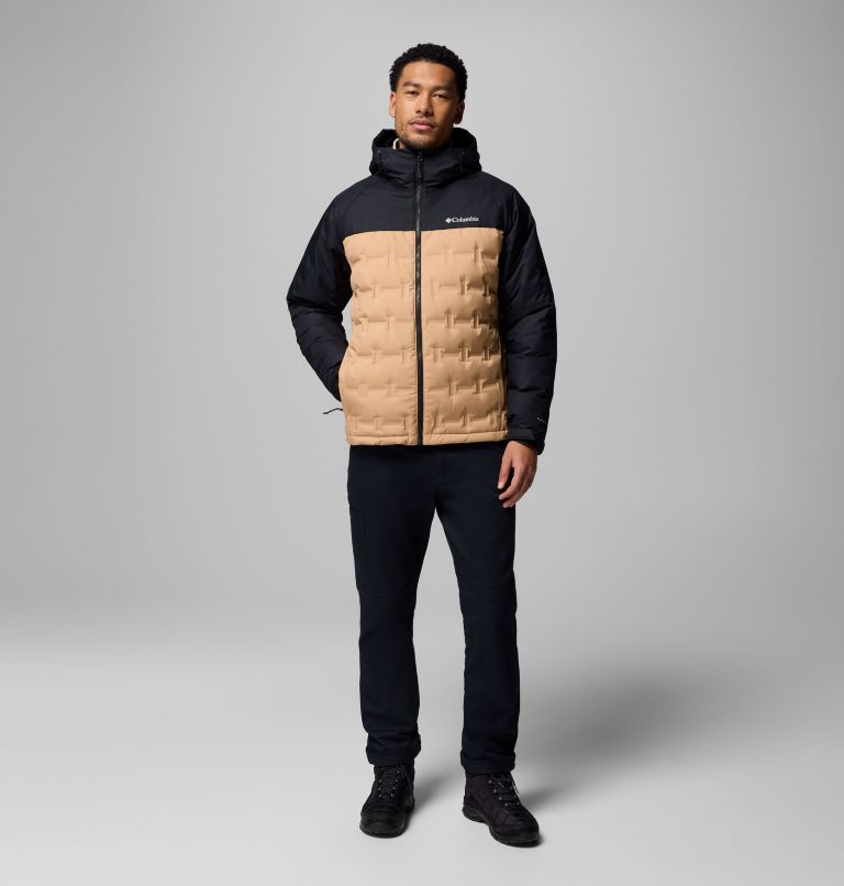 Men's Grand Trek III Down Hooded Jacket, Color: Canoe, Black, image 2