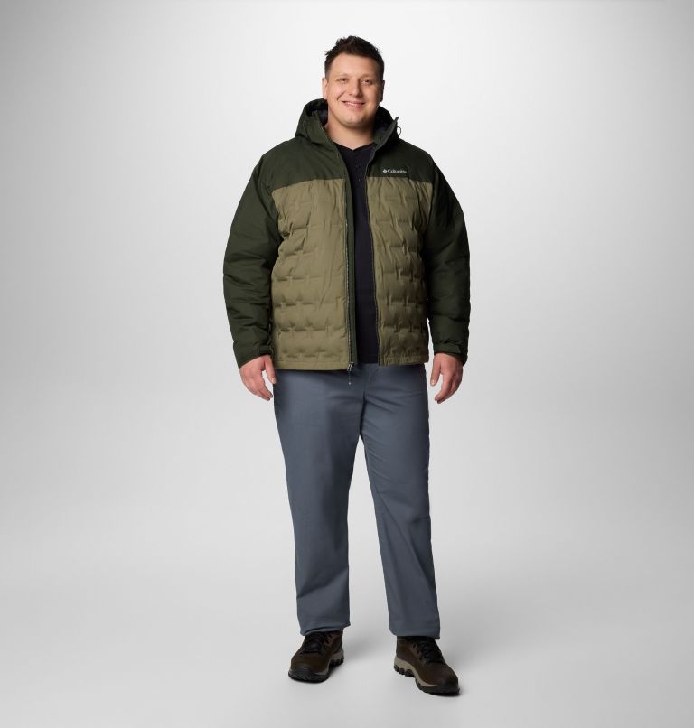 Men's Grand Trek III Down Hooded Jacket - Big, Color: Stone Green, Greenscape, image 3