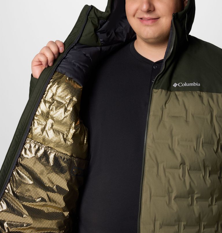 Men's Grand Trek III Down Hooded Jacket - Big, Color: Stone Green, Greenscape, image 6