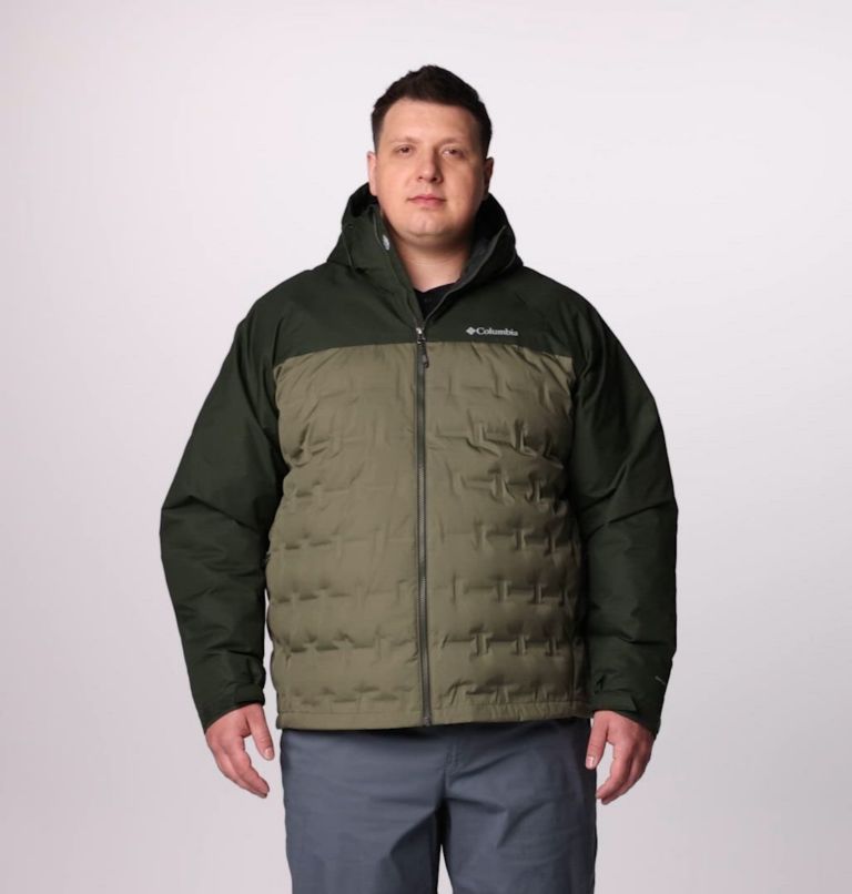 Men's Grand Trek III Down Hooded Jacket - Big, Color: Stone Green, Greenscape