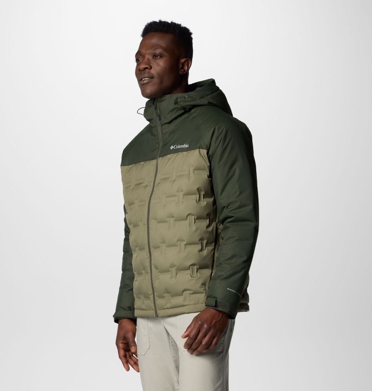 Men's Grand Trek III Down Hooded Jacket - Tall, Color: Stone Green, Greenscape, image 4