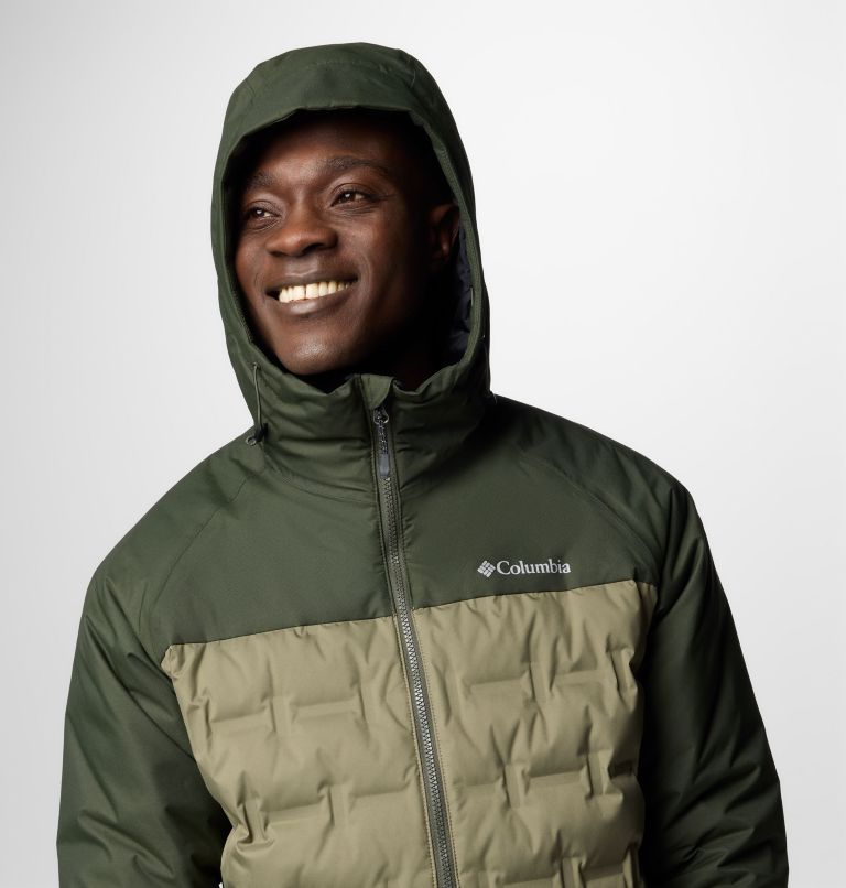 Men's Grand Trek III Down Hooded Jacket - Tall, Color: Stone Green, Greenscape, image 5