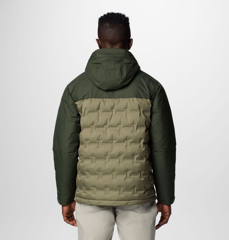 Men's Grand Trek III Down Hooded Jacket - Tall, Color: Stone Green, Greenscape, image 2