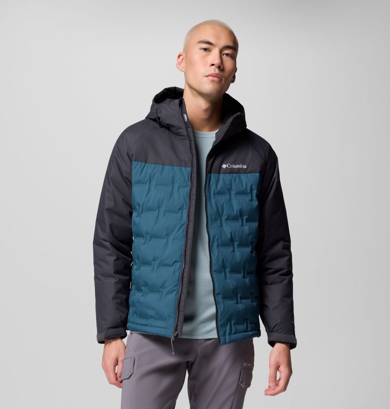 Men's Grand Trek III Down Hooded Jacket - Tall, Color: Everblue, Shark, image 5
