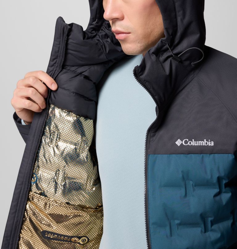 Men's Grand Trek III Down Hooded Jacket - Tall, Color: Everblue, Shark, image 6