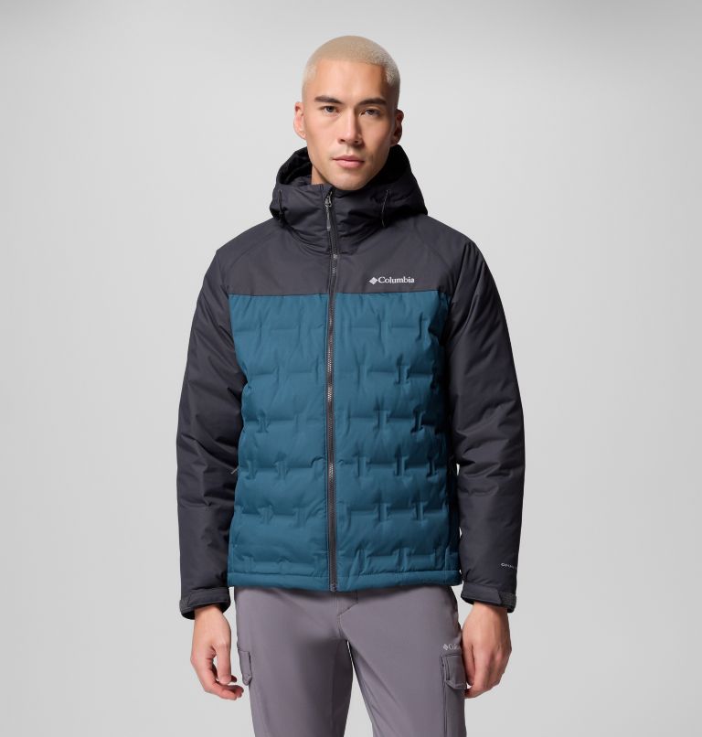 Men's Grand Trek III Down Hooded Jacket - Tall, Color: Everblue, Shark, image 1
