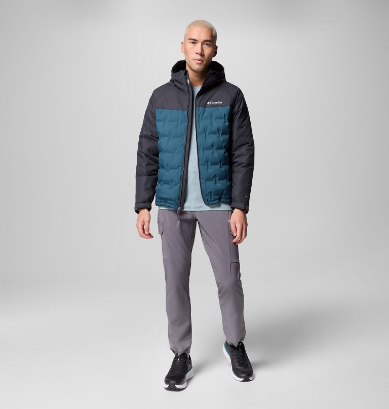 Men's Grand Trek III Down Hooded Jacket - Tall, Color: Everblue, Shark, image 2
