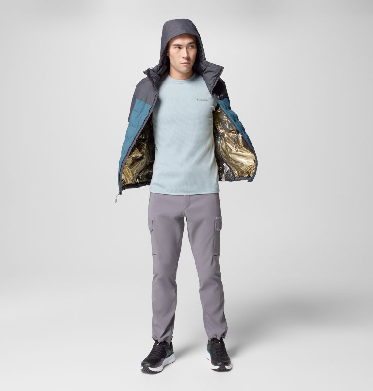 Men's Grand Trek III Down Hooded Jacket - Tall, Color: Everblue, Shark, image 9