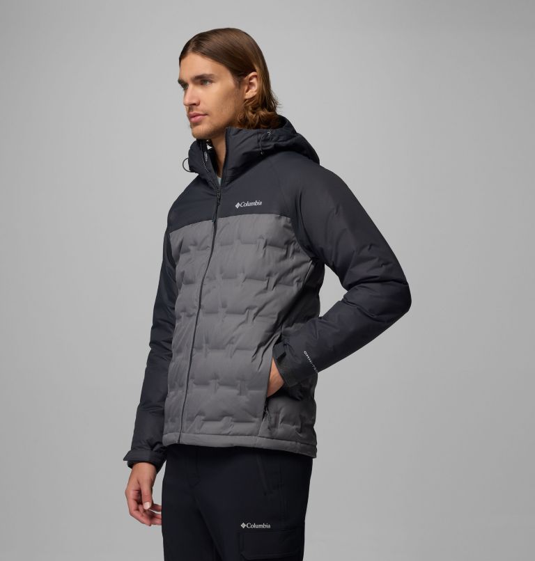 Men's Grand Trek III Down Waterproof Hooded Jacket, Color: City Grey, Shark, image 4