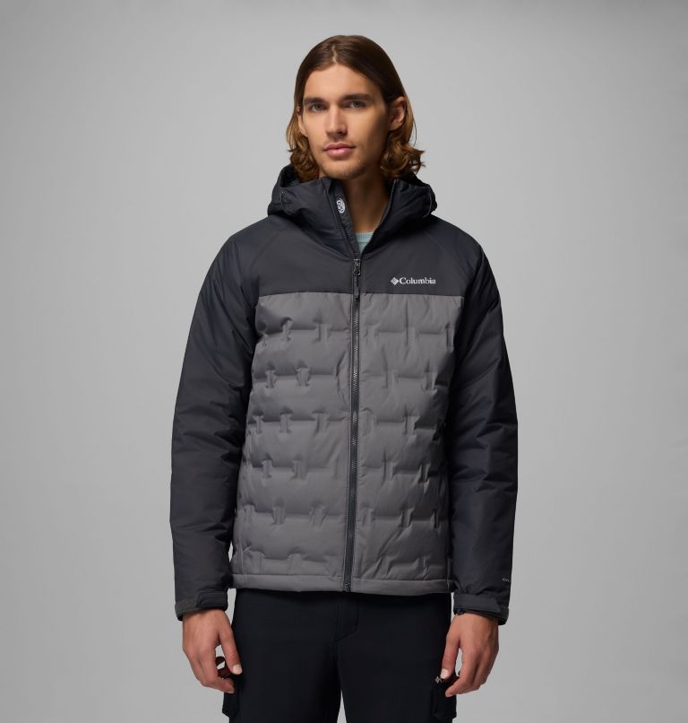 Men's Grand Trek III Down Waterproof Hooded Jacket, Color: City Grey, Shark, image 1