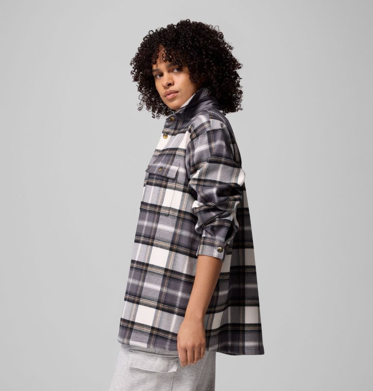 Women's Blue Point Creek Shirt Jacket, Color: City Grey Macro Buffalo Check, image 4