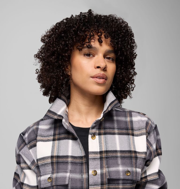 Women's Blue Point Creek Shirt Jacket, Color: City Grey Macro Buffalo Check, image 6