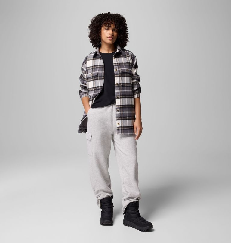 Women's Blue Point Creek Shirt Jacket, Color: City Grey Macro Buffalo Check, image 2