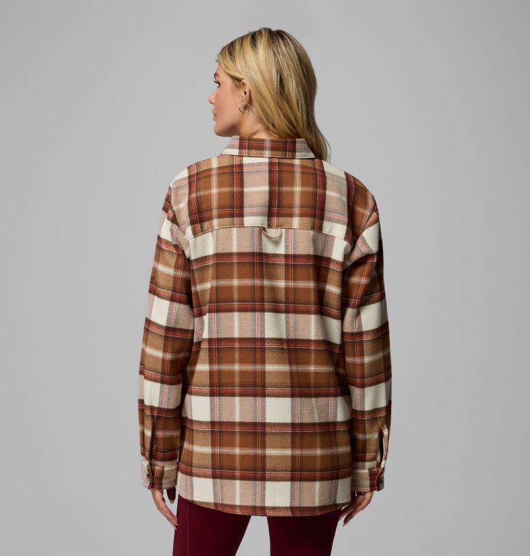 Women's Blue Point Creek Shirt Jacket, Color: Camel Brown Macro Buffalo Check, image 3