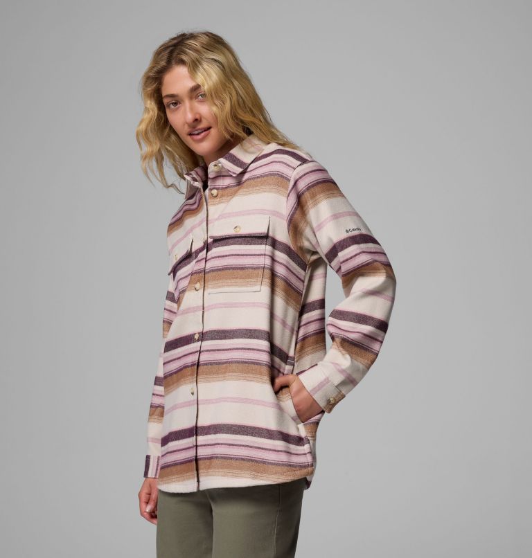 Women's Blue Point Creek Shirt Jacket, Color: Dark Stone Hilltop Stripe, image 4