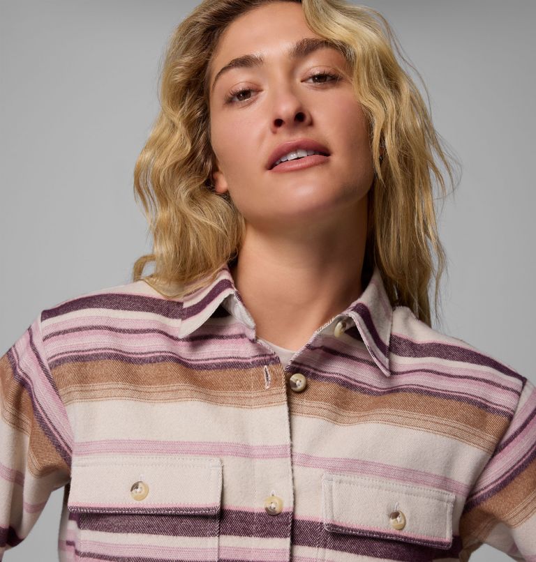 Women's Blue Point Creek Shirt Jacket, Color: Dark Stone Hilltop Stripe, image 6