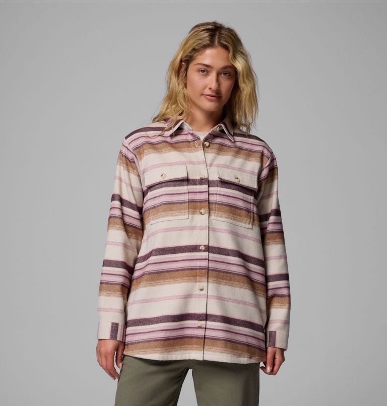 Women's Blue Point Creek Shirt Jacket, Color: Dark Stone Hilltop Stripe, image 1