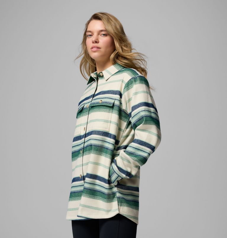 Women's Blue Point Creek Shirt Jacket, Color: Rain Forest Hilltop Stripe, image 4