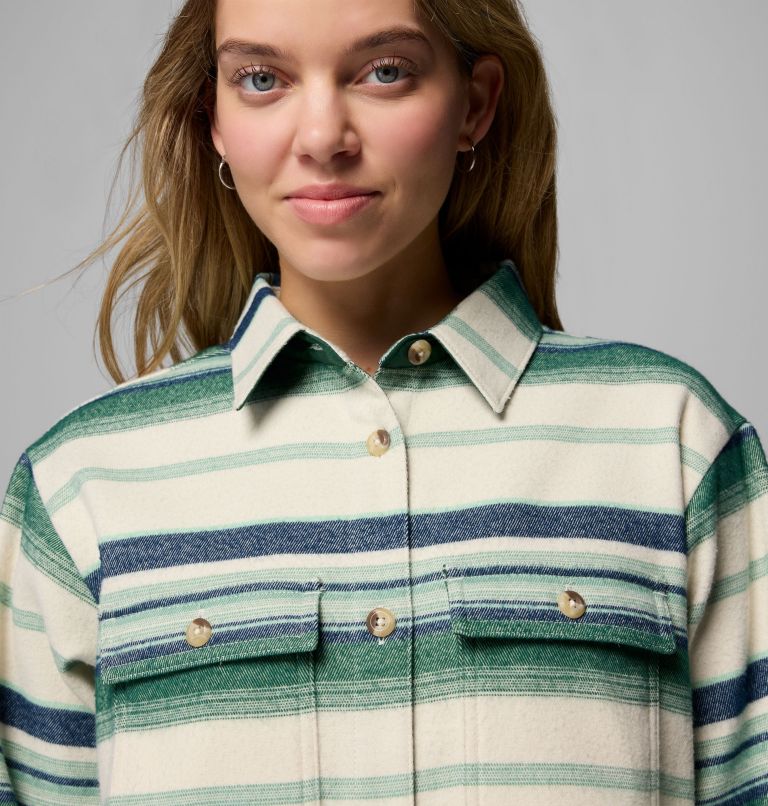 Women's Blue Point Creek Shirt Jacket, Color: Rain Forest Hilltop Stripe, image 5
