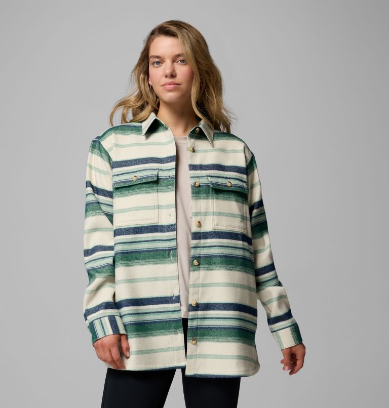 Women's Blue Point Creek Shirt Jacket, Color: Rain Forest Hilltop Stripe, image 7