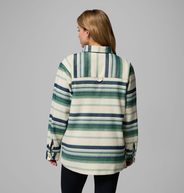 Women's Blue Point Creek Shirt Jacket, Color: Rain Forest Hilltop Stripe, image 3