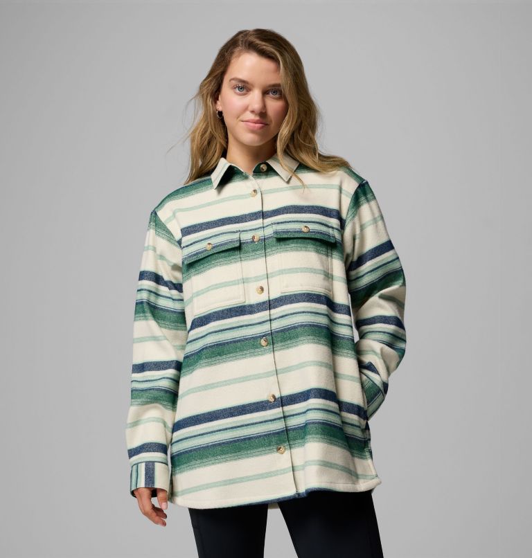 Women's Blue Point Creek Shirt Jacket, Color: Rain Forest Hilltop Stripe, image 1