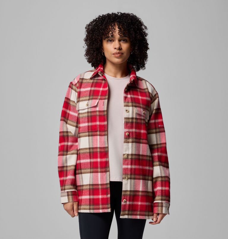 Women's Blue Point Creek Shirt Jacket, Color: Mountain Red Macro Buffalo Check, image 5