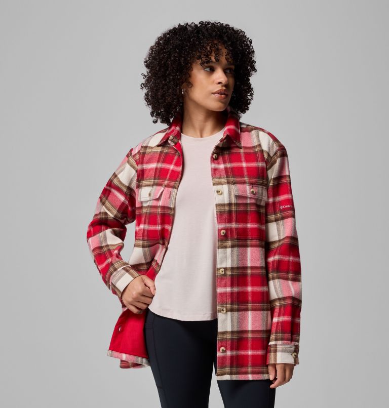 Women's Blue Point Creek Shirt Jacket, Color: Mountain Red Macro Buffalo Check, image 8