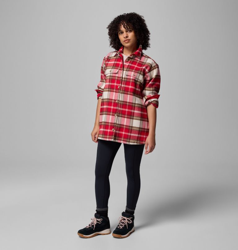 Women's Blue Point Creek Shirt Jacket, Color: Mountain Red Macro Buffalo Check, image 9