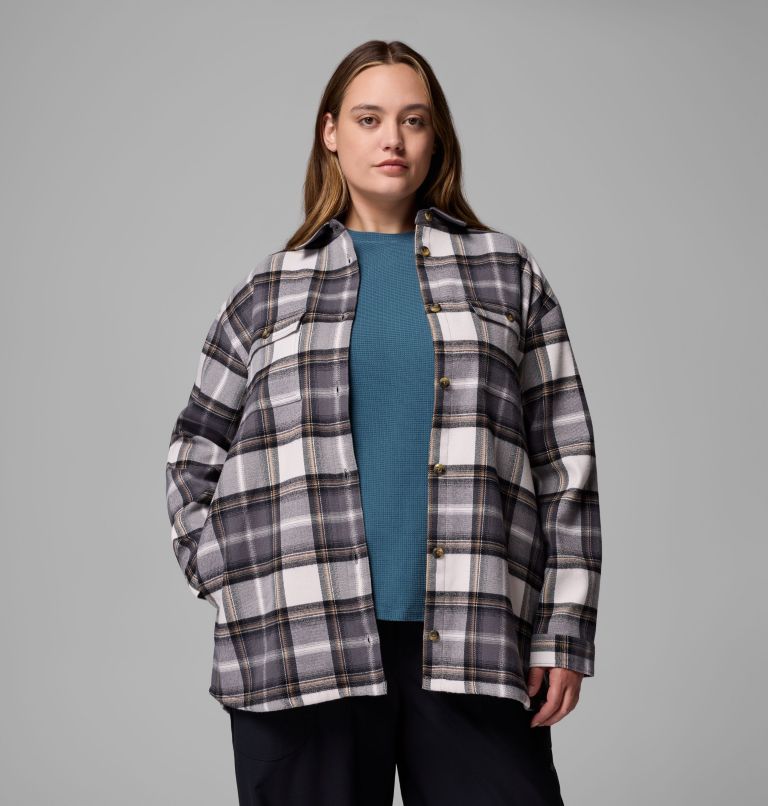 Women's Blue Point Creek Shirt Jacket - Plus Size, Color: City Grey Macro Buffalo Check, image 5