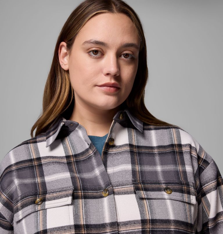 Women's Blue Point Creek Shirt Jacket - Plus Size, Color: City Grey Macro Buffalo Check, image 6