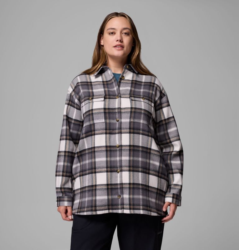 Women's Blue Point Creek Shirt Jacket - Plus Size, Color: City Grey Macro Buffalo Check, image 1