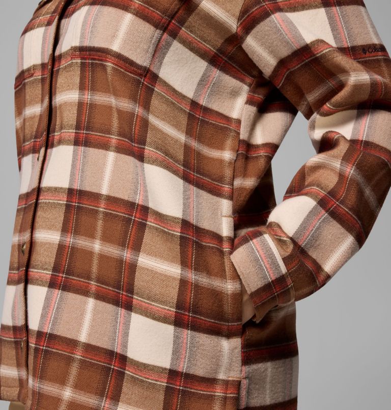 Women's Blue Point Creek Shirt Jacket - Plus Size, Color: Camel Brown Macro Buffalo Check, image 7