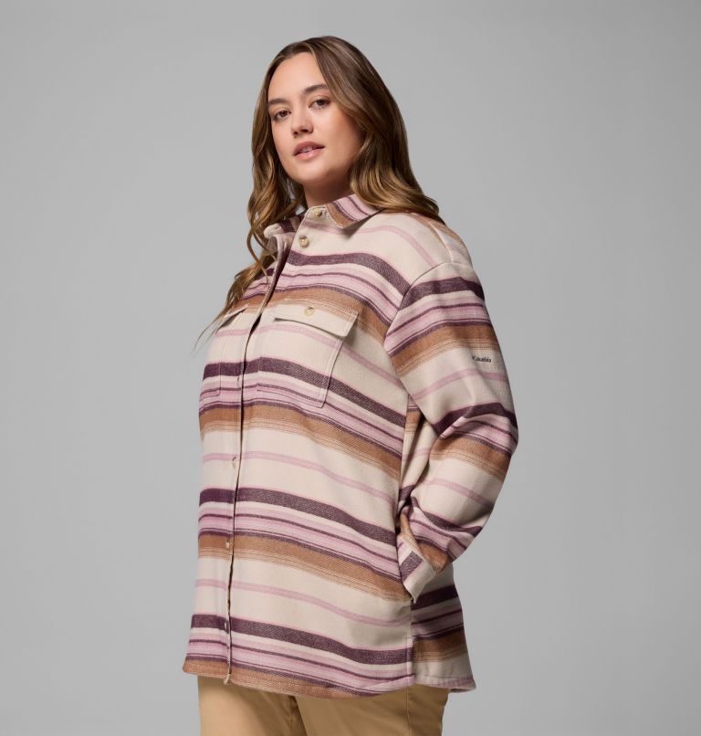 Women's Blue Point Creek Shirt Jacket - Plus Size, Color: Dark Stone Hilltop Stripe, image 4