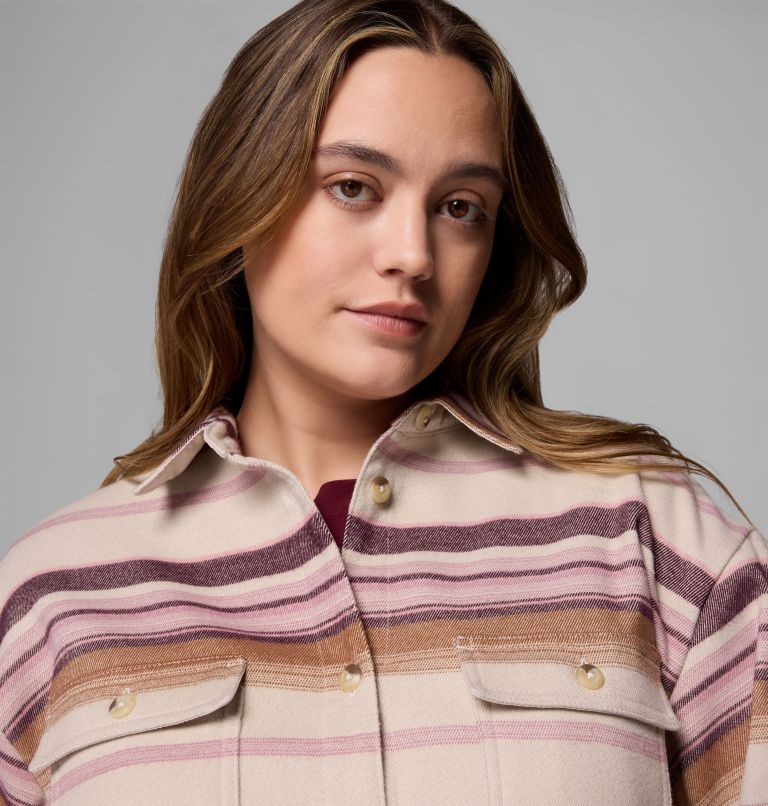Women's Blue Point Creek Shirt Jacket - Plus Size, Color: Dark Stone Hilltop Stripe, image 6