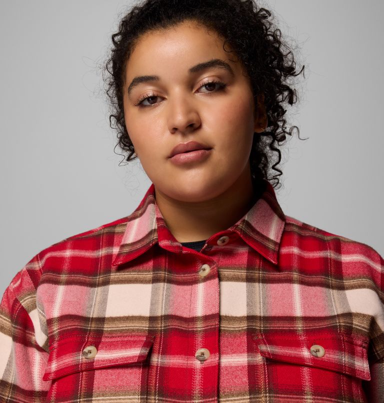 Women's Blue Point Creek Shirt Jacket - Plus Size, Color: Mountain Red Macro Buffalo Check, image 6