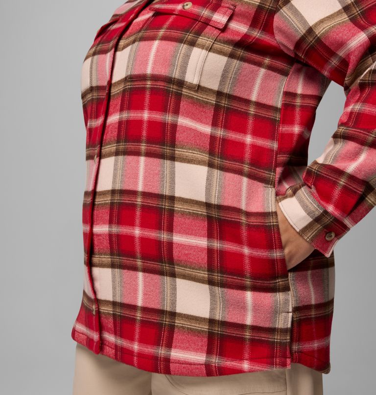 Women's Blue Point Creek Shirt Jacket - Plus Size, Color: Mountain Red Macro Buffalo Check, image 7