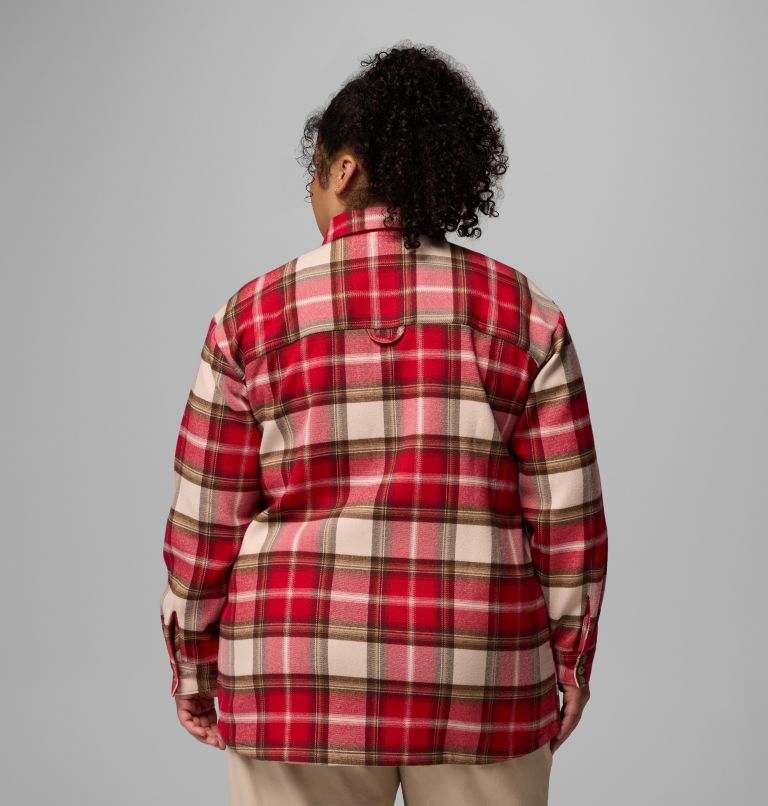Women's Blue Point Creek Shirt Jacket - Plus Size, Color: Mountain Red Macro Buffalo Check, image 3