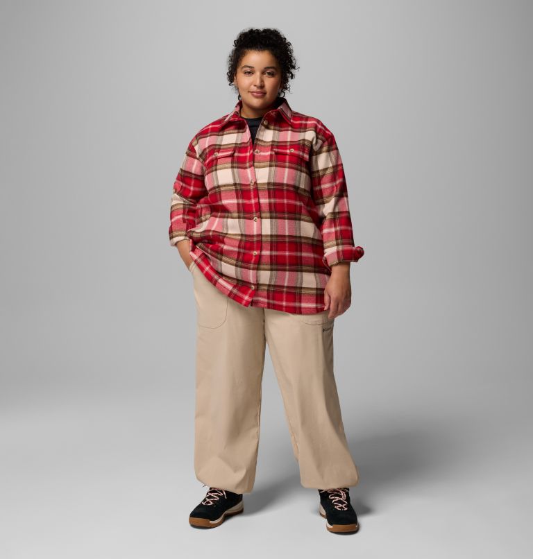 Women's Blue Point Creek Shirt Jacket - Plus Size, Color: Mountain Red Macro Buffalo Check, image 2