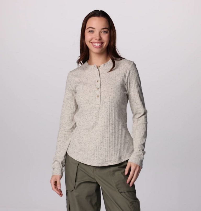 Haut Henley à manches longues Brea Falls pour femmes, Color: Dark Stone
