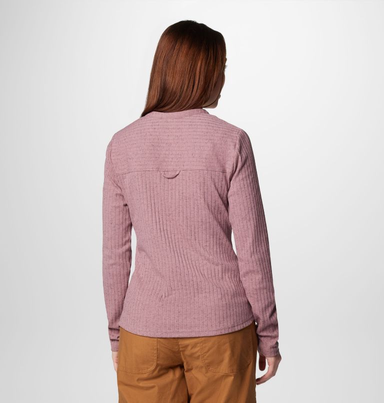 Women's Brea Falls Henley Long Sleeve Shirt, Color: Fig, image 2