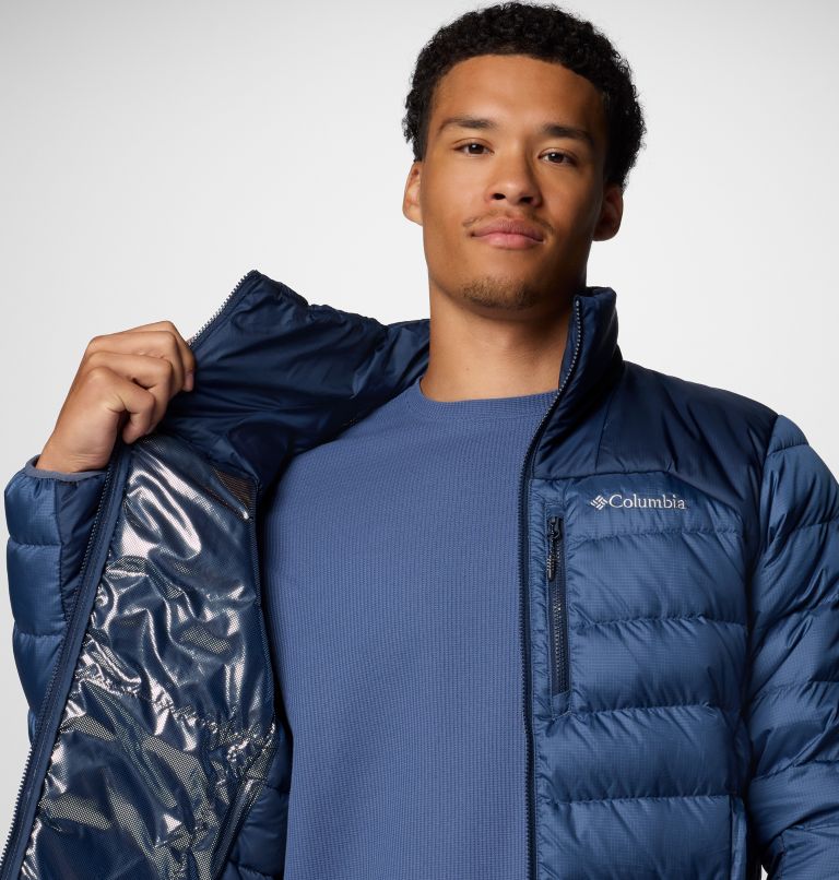 Men's Autumn Park II Down Jacket, Color: Dark Mountain, Collegiate Navy, image 6