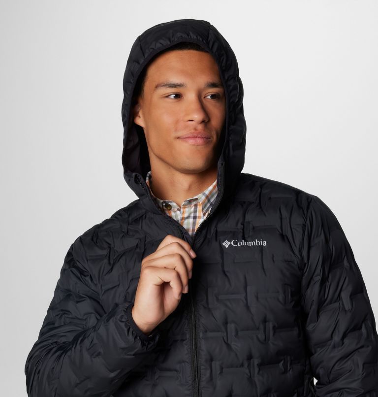 Men's Delta Ridge II Down Hooded Jacket, Color: Black, image 5
